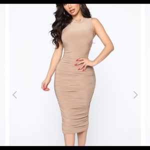 FN | Nude Ruched Dress